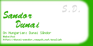sandor dunai business card
